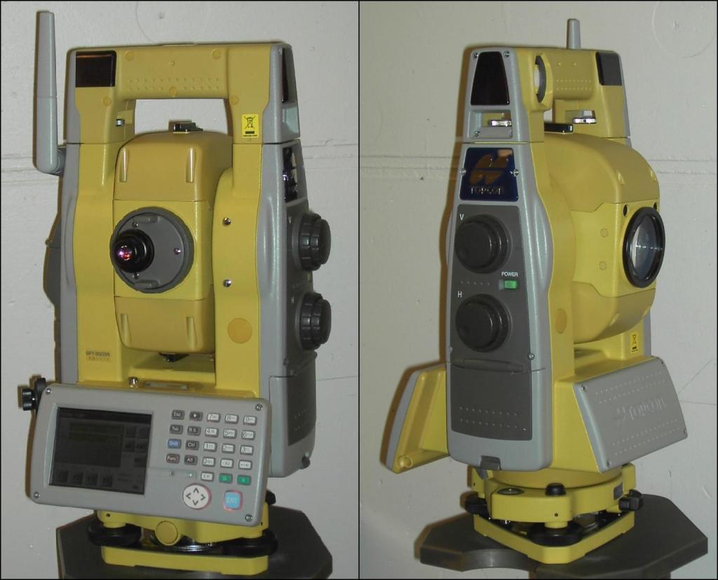 Takymetrillä mitataan kulmia ja etäisyyksiä.